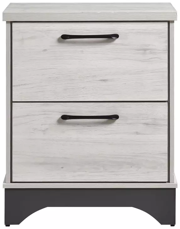 Westport White Oak and Gray 2 Drawer Nightstand