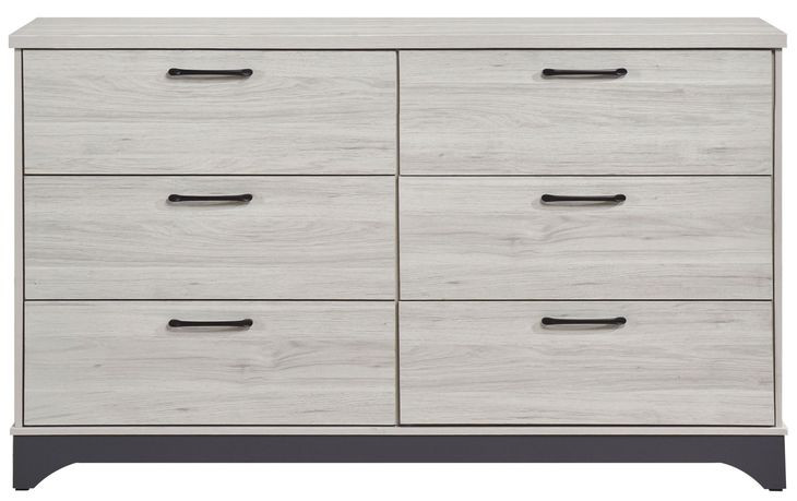 Westport White Oak and Gray 6 Drawer Dresser