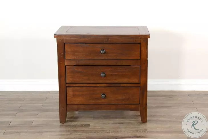 Desert Sage Dark Brown 3 Drawer Nightstand
