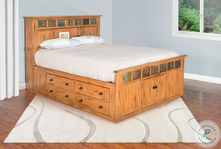 Willow Nest Beige Eastern King Storage Platform Bed