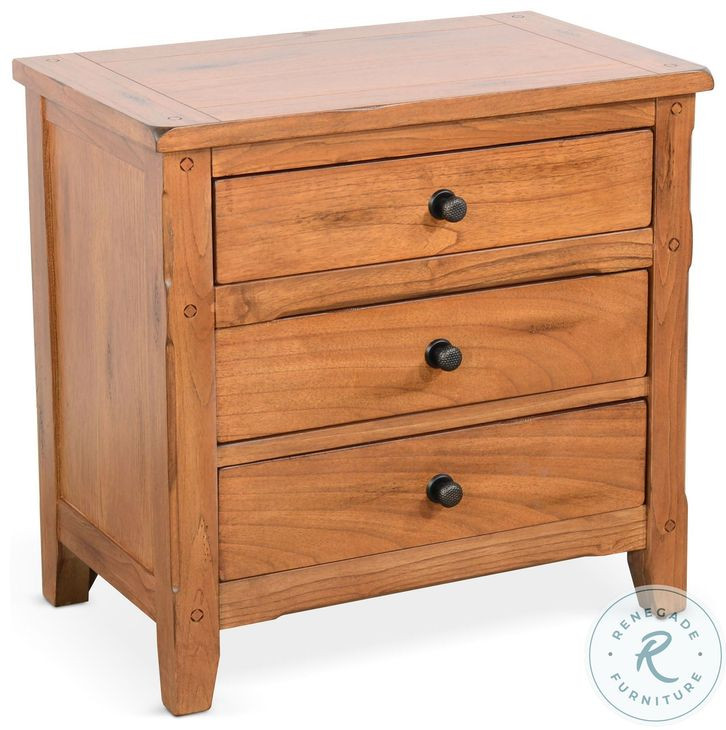 Crimson Ridge Beige 3 Drawer Nightstand