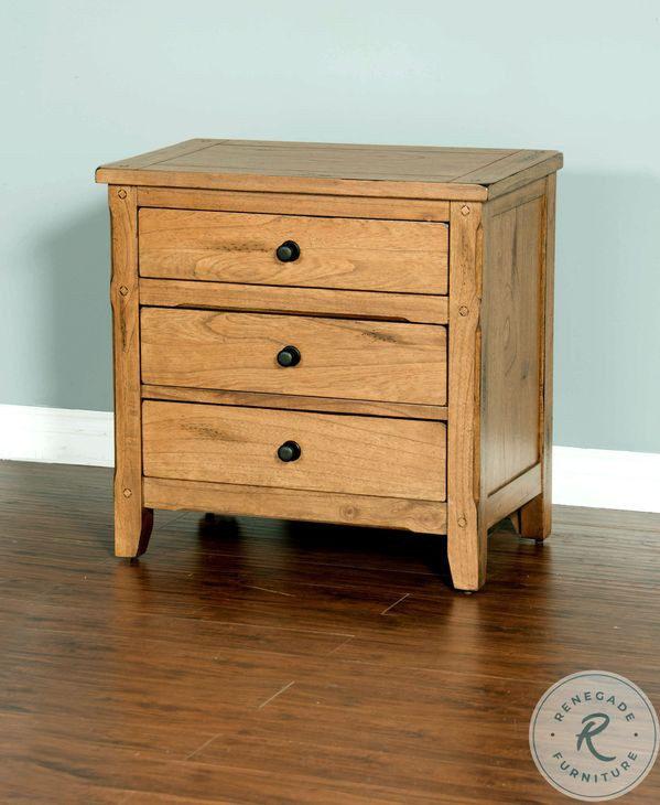 Crimson Ridge Beige 3 Drawer Nightstand