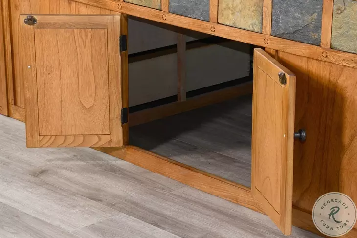 Crimson Ridge Beige Queen Storage Platform Bed
