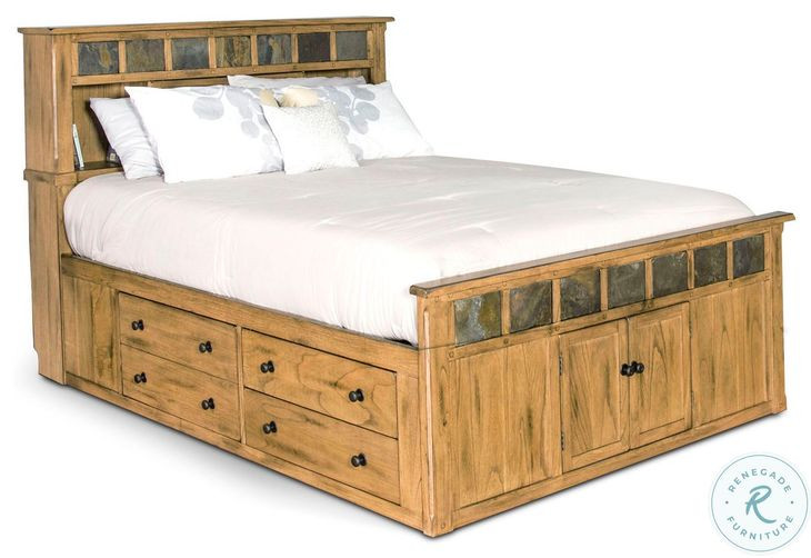Willow Nest Beige Eastern King Storage Platform Bed