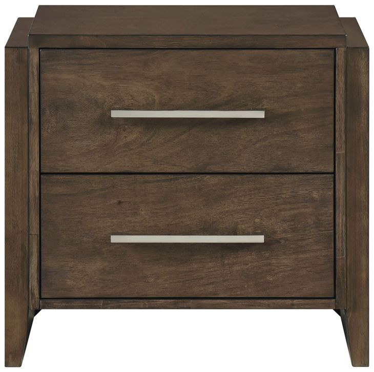 Emmett Dark Walnut 2 Drawer Nightstand