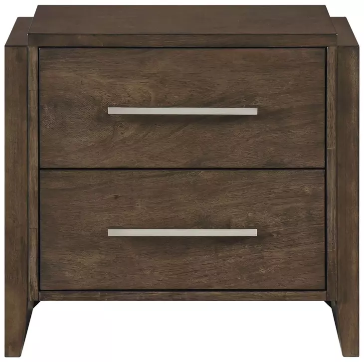 Emmett Dark Walnut 2 Drawer Nightstand