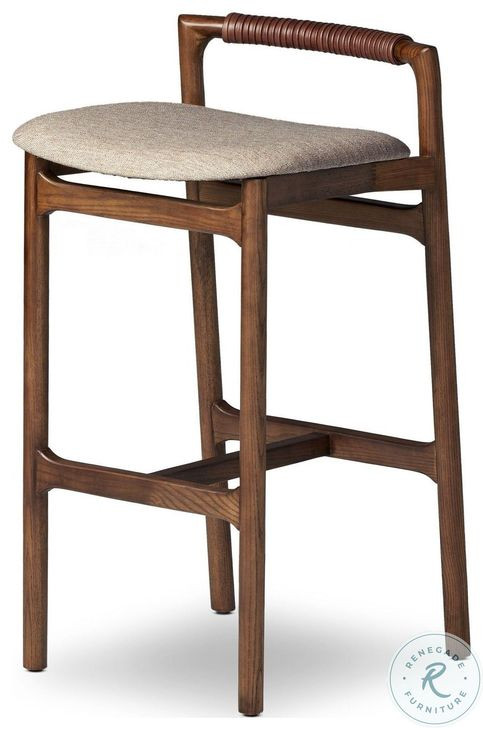 Baden Alcala Wheat Performance Fabric Bar Stool