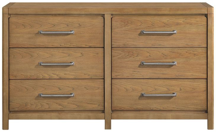 Charlotte Light Brown 6 Drawer Dresser