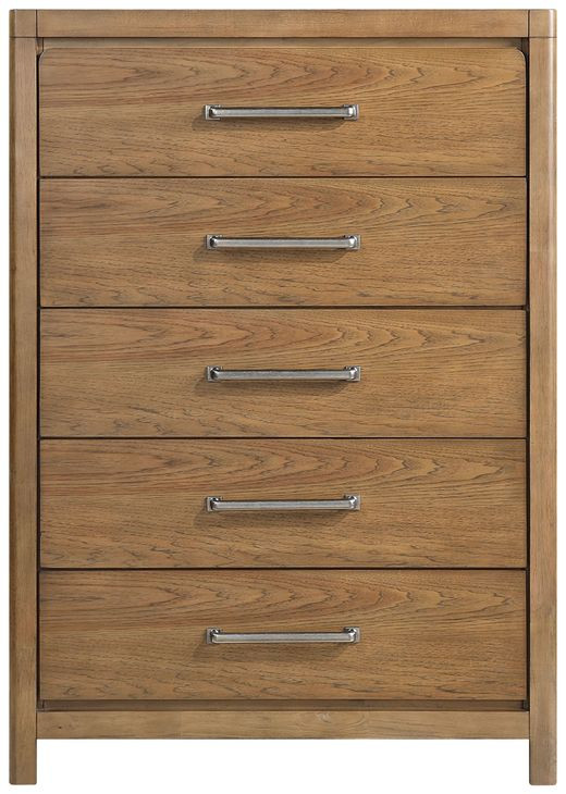 Charlotte Light Brown 5 Drawer Chest
