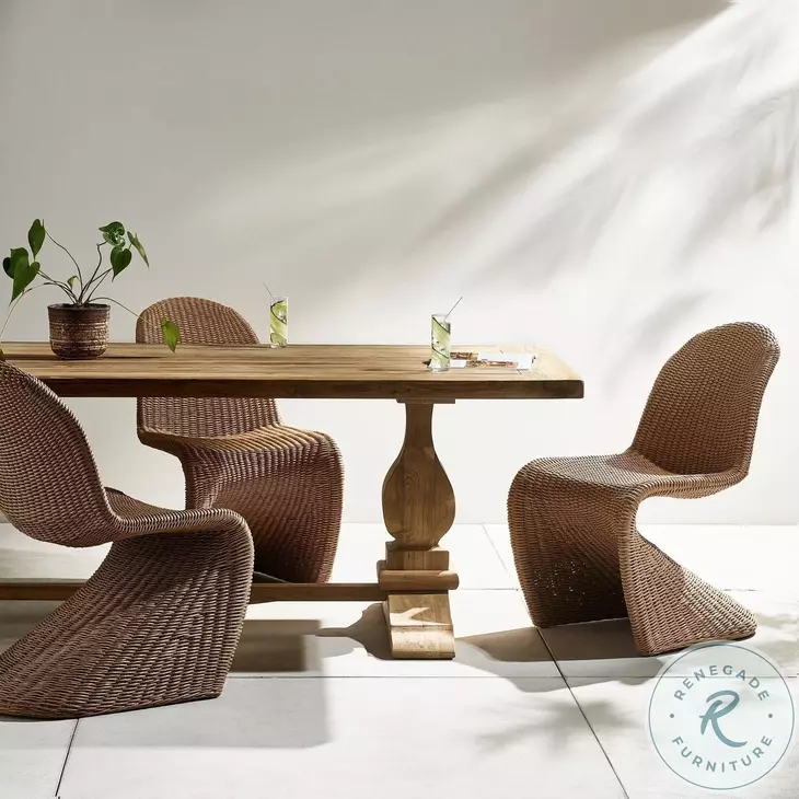 Novell Reclaimed Natural FSC Rectangular Outdoor Dining Room Set
