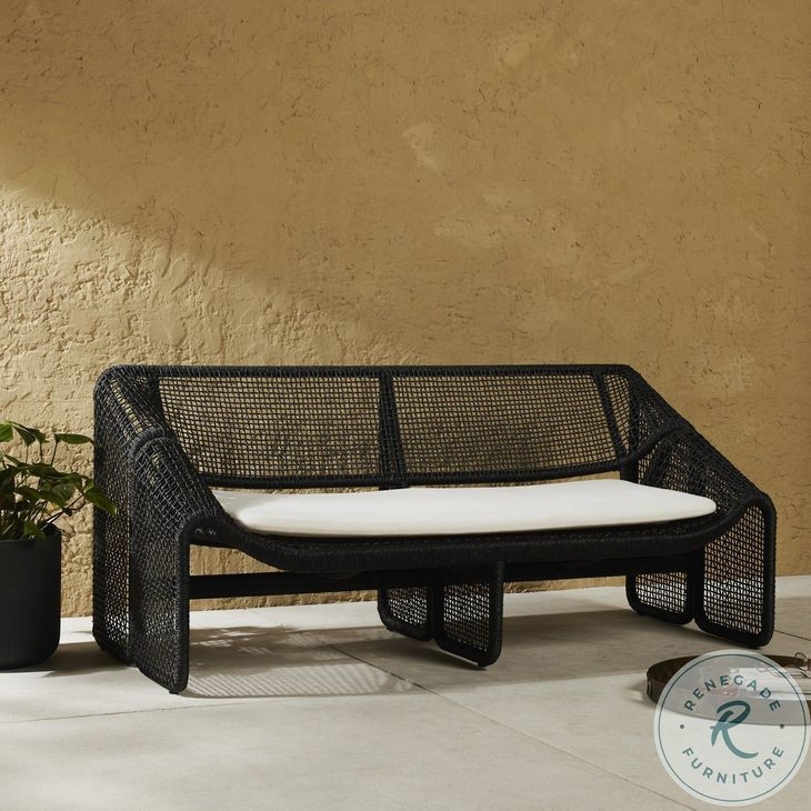 Selma Faux Black Hyacinth 63" Outdoor Sofa