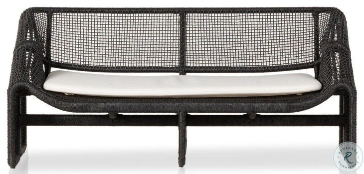 Selma Faux Black Hyacinth 63" Outdoor Sofa