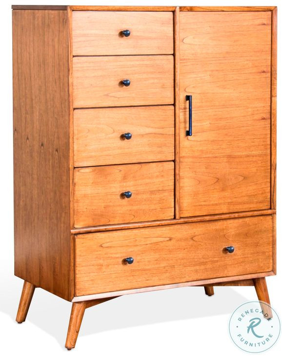 Cinnamon Mindi Medium Brown 5 Drawer Chest