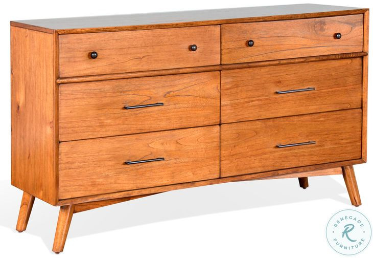 Cinnamon Mindi Medium Brown 6 Drawer Dresser