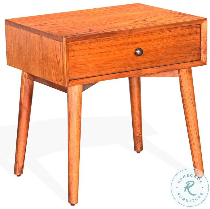 Cozy Luxe Medium Brown 1 Drawer Nightstand