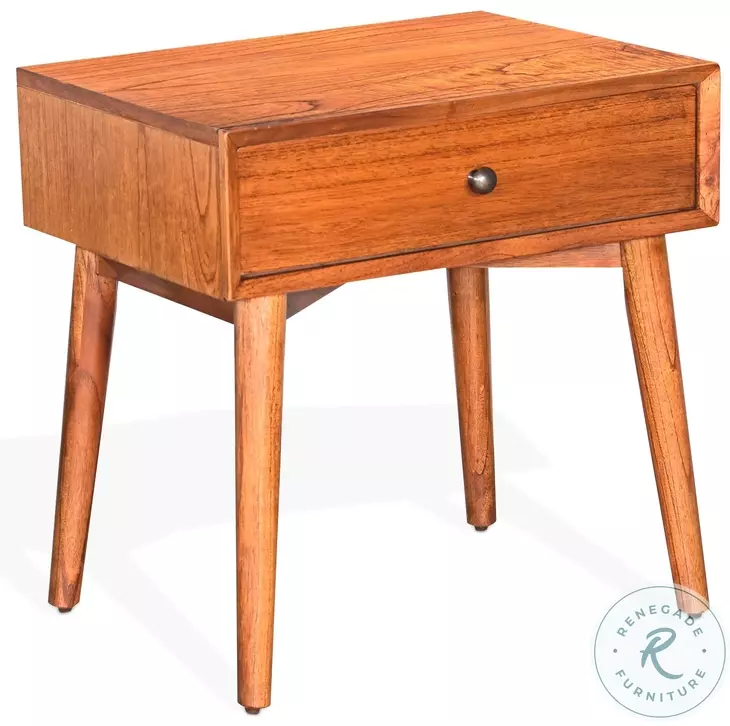 Cozy Luxe Medium Brown 1 Drawer Nightstand