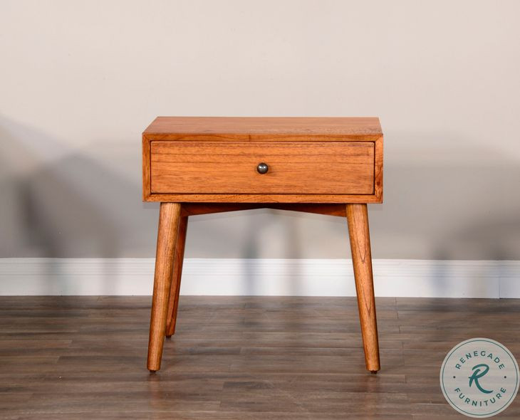 Cozy Luxe Medium Brown 1 Drawer Nightstand