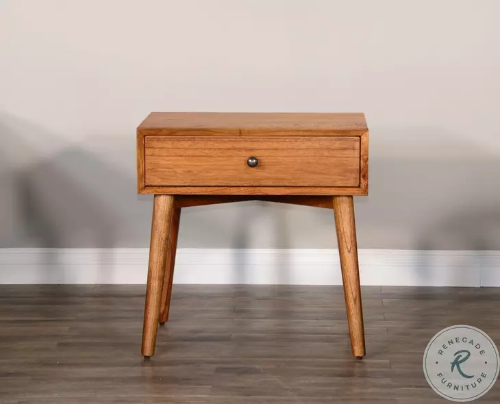 Cozy Luxe Medium Brown 1 Drawer Nightstand