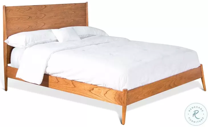 Cinnamon Mindi Medium Brown Queen Platform Bed