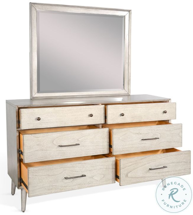 Cinnamon Mindi Gray 6 Drawer Dresser
