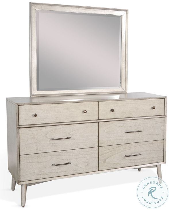 Cinnamon Mindi Gray 6 Drawer Dresser