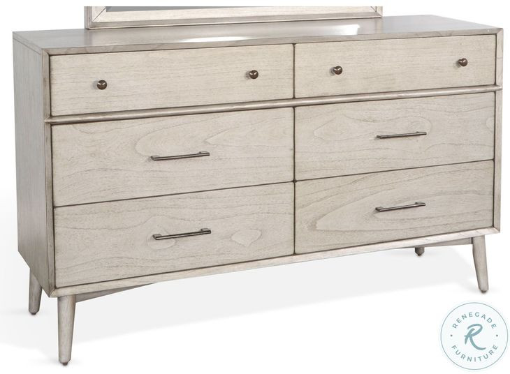 Cinnamon Mindi Gray 6 Drawer Dresser