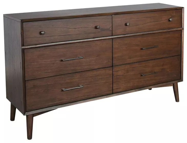 2336WL-D2 Walnut 6 Drawer Dresser