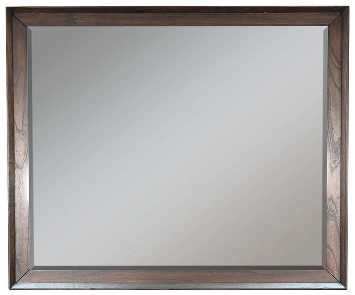 American Modern Walnut Rectangular Dresser Mirror
