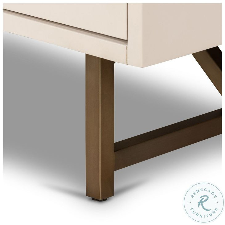 Van Matte Alabaster Rectangular 3 Drawer Nightstand