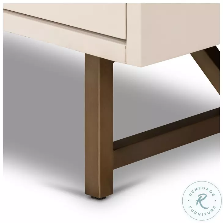 Van Matte Alabaster Rectangular 3 Drawer Nightstand