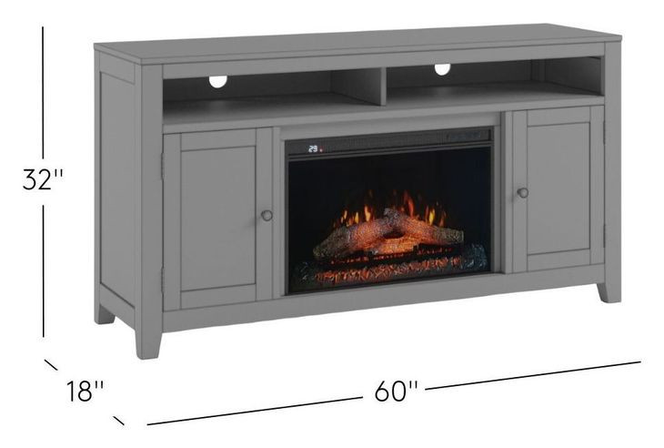 Fairview Bryce Light Brown 60" TV Stand with Electric Fireplace