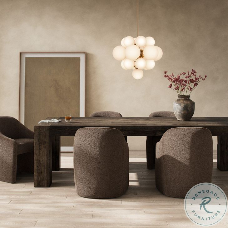 Abaso Ebony Rustic Wormwood Oak 108" Rectangular Dining Table