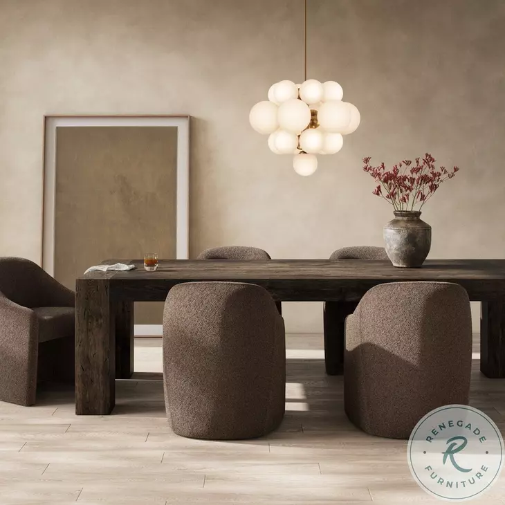 Abaso Ebony Rustic Wormwood Oak Rectangular 108" Dining Room Set