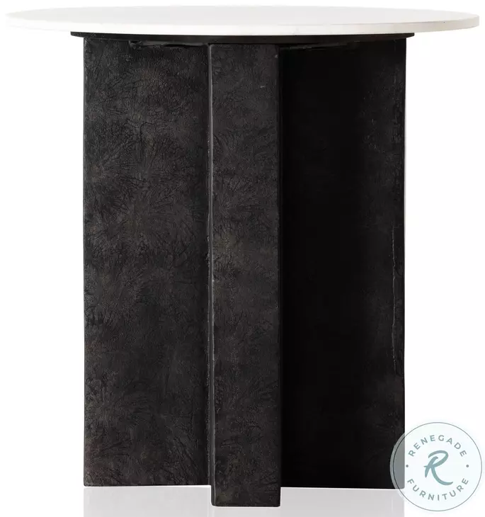 Terrell Raw Black And Polished White Marble Occasional Table Set