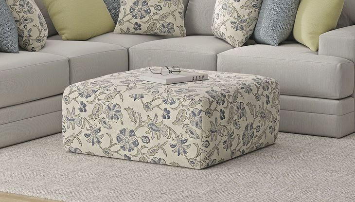 Stockbridge Denim Cocktail Square Ottoman