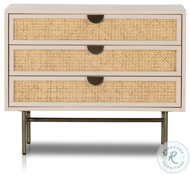 Luella Matte Alabaster Large 3 Drawer Nightstand