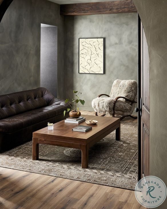 Arturo Natural Walnut Veneer Rectangular Coffee Table