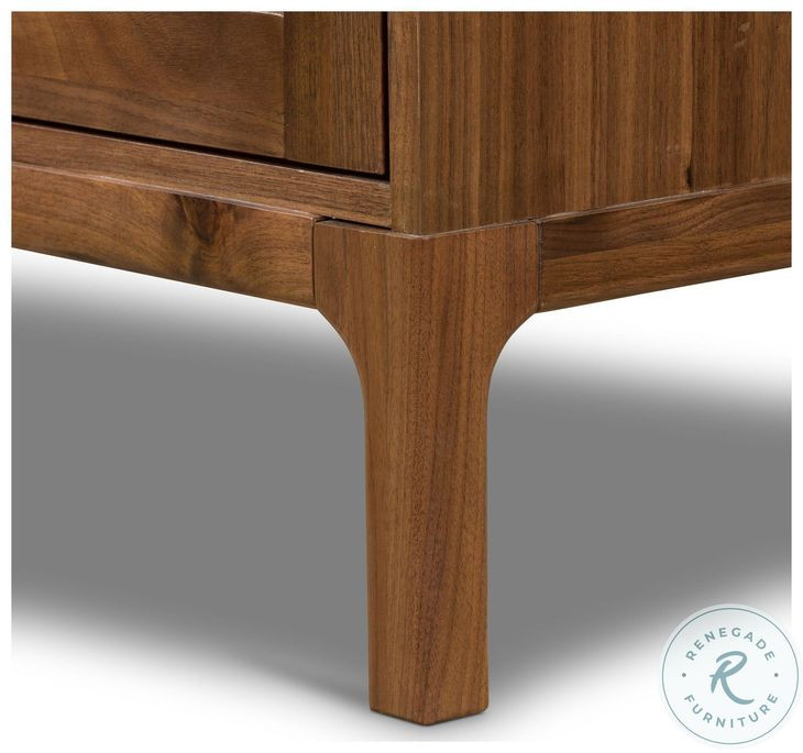 Arturo Natural Walnut Veneer 2 Glass Door Cabinet