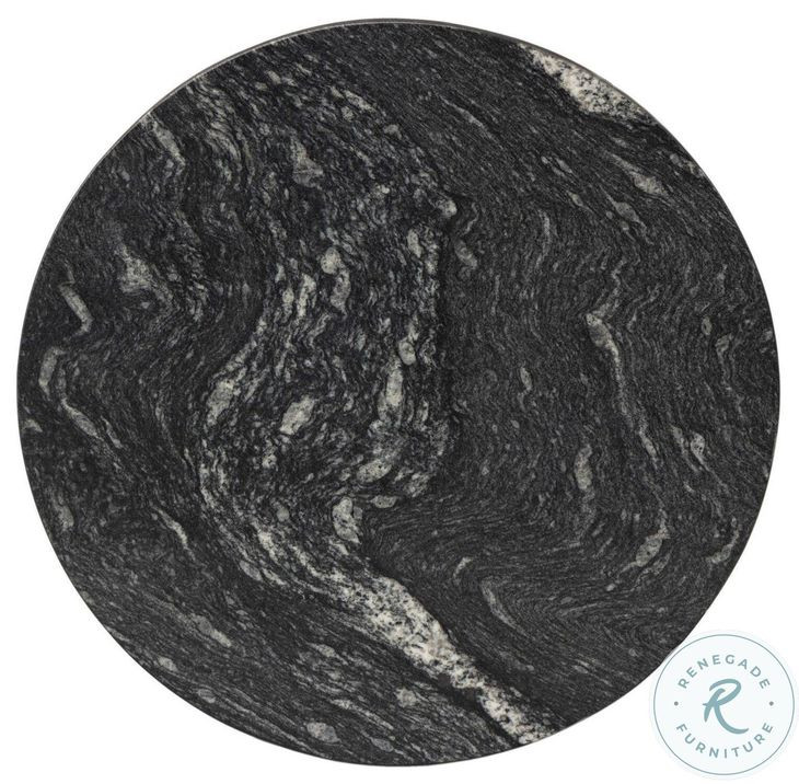 Corbett Polished Black Marble Small Round Occassional Table Set