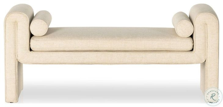 Mitchell Thames Cream Performance Fabric 63" Accent Bench