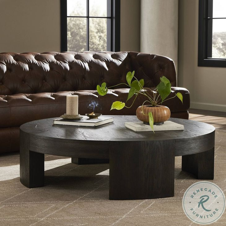 Sheffield Charcoal Oak Veneer Small Round Coffee Table