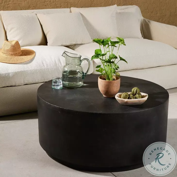 Javi Aged Grey Outdoor Round Occassional Table Set