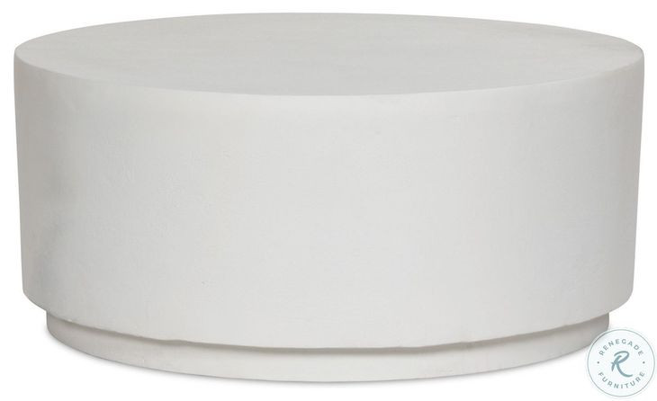 Javi Matte White Cast Aluminum Outdoor Round Occassional Table Set