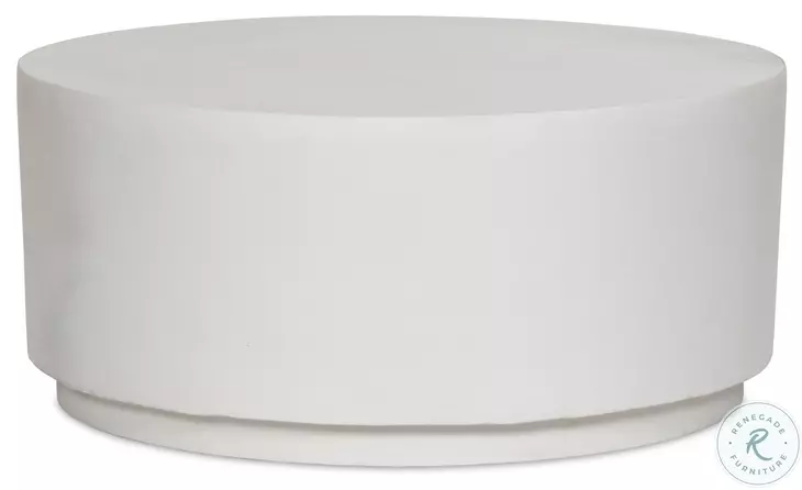 Javi Matte White Cast Aluminum Outdoor Round Coffee Table