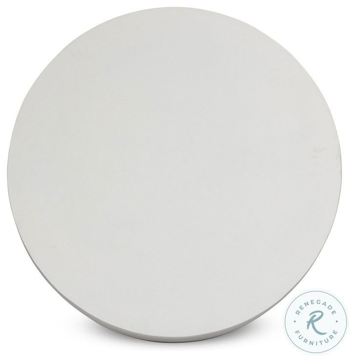 Javi Matte White Cast Aluminum Outdoor Round Coffee Table