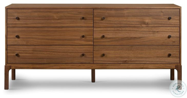 Arturo Natural Walnut Veneer 6 Drawer Dresser
