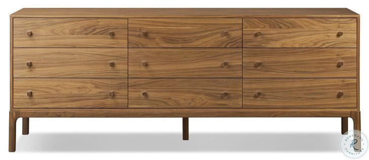 Arturo Natural Walnut Veneer 9 Drawer Dresser