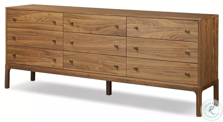 Arturo Natural Walnut Veneer 9 Drawer Dresser
