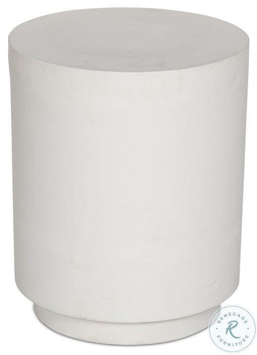 Javi Matte White Cast Aluminum Outdoor Round End Table