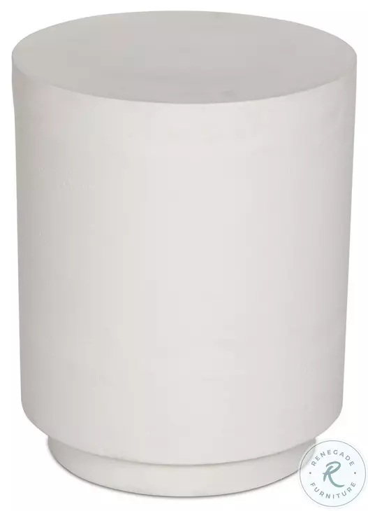 Javi Matte White Cast Aluminum Outdoor Round End Table